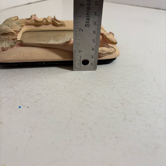 🛍️3/$30 Vintage 1980’s floral pink calla lily crackle ceramic picture frame - Picture 12 of 12